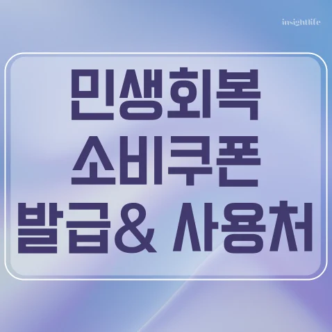 민생회복 소비쿠폰 발급 및 사용처 정리